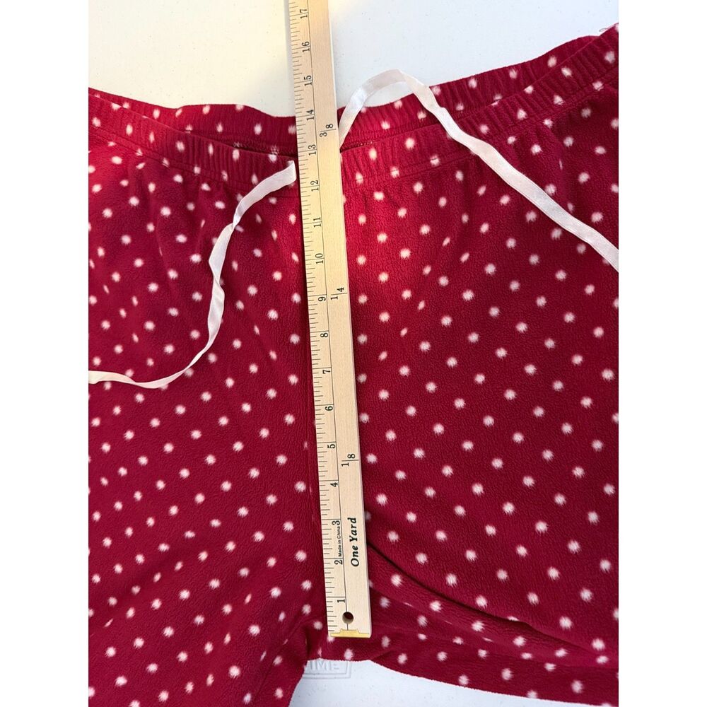 Croft & Barrow XXL Red Polka Dot Faux Fur Pajama Pants Soft Cozy Lounge‎ - Picture 5 of 7